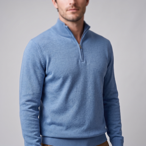 Men's Textured Quarter-Zip Sweater
