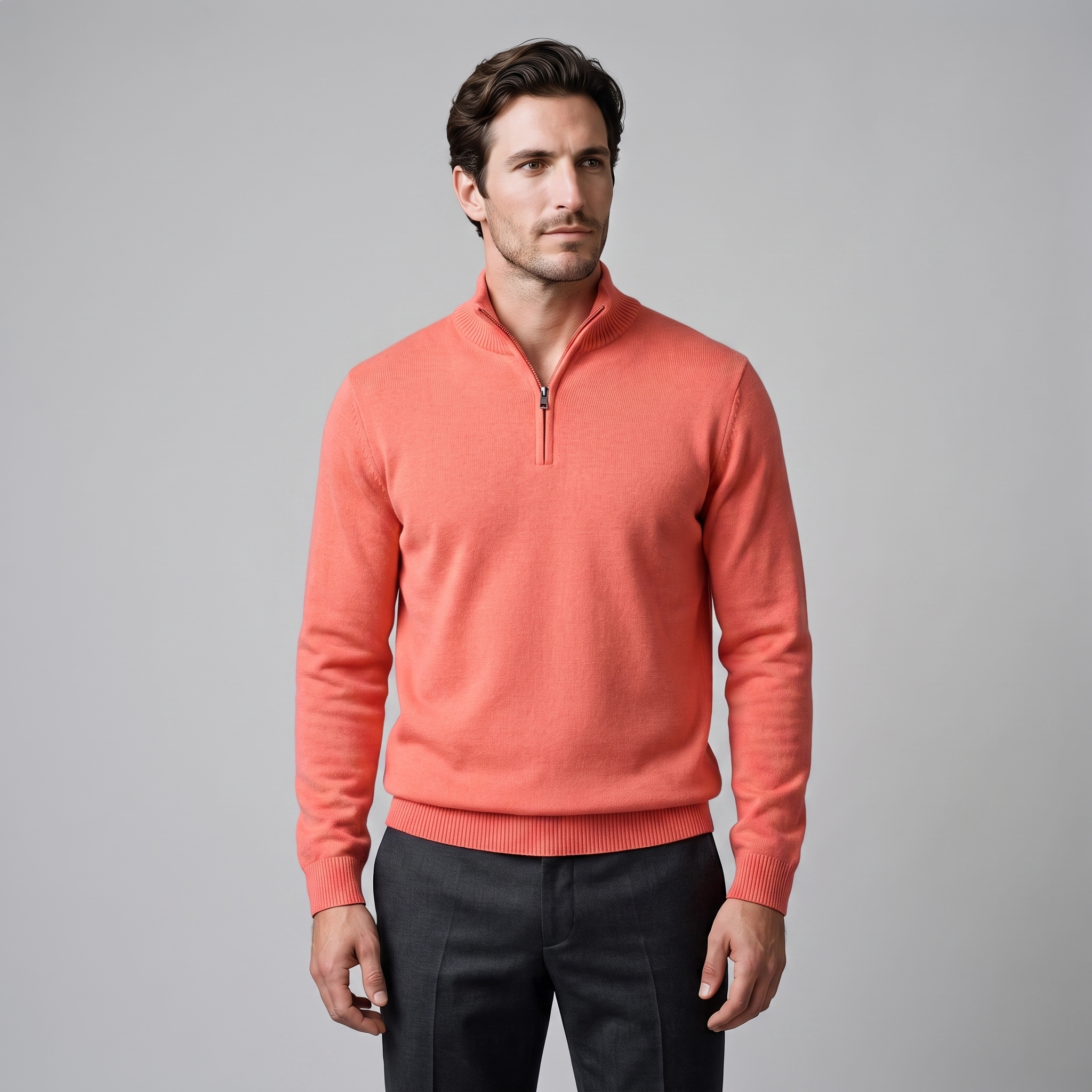 Men's Textured Quarter-Zip Sweater