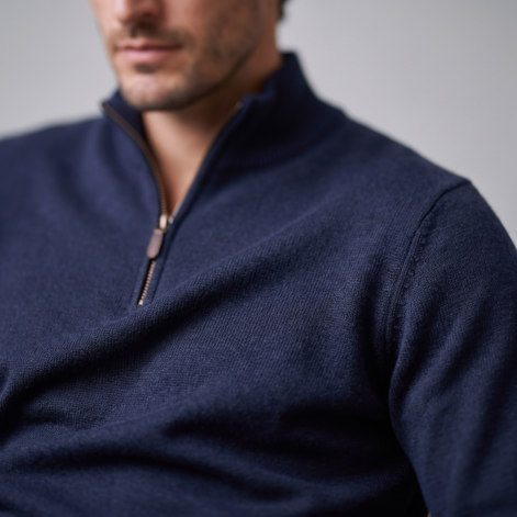 Men's Textured Quarter-Zip Sweater
