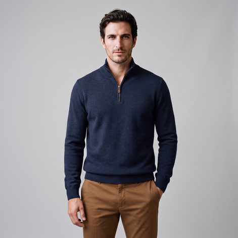 Men's Textured Quarter-Zip Sweater