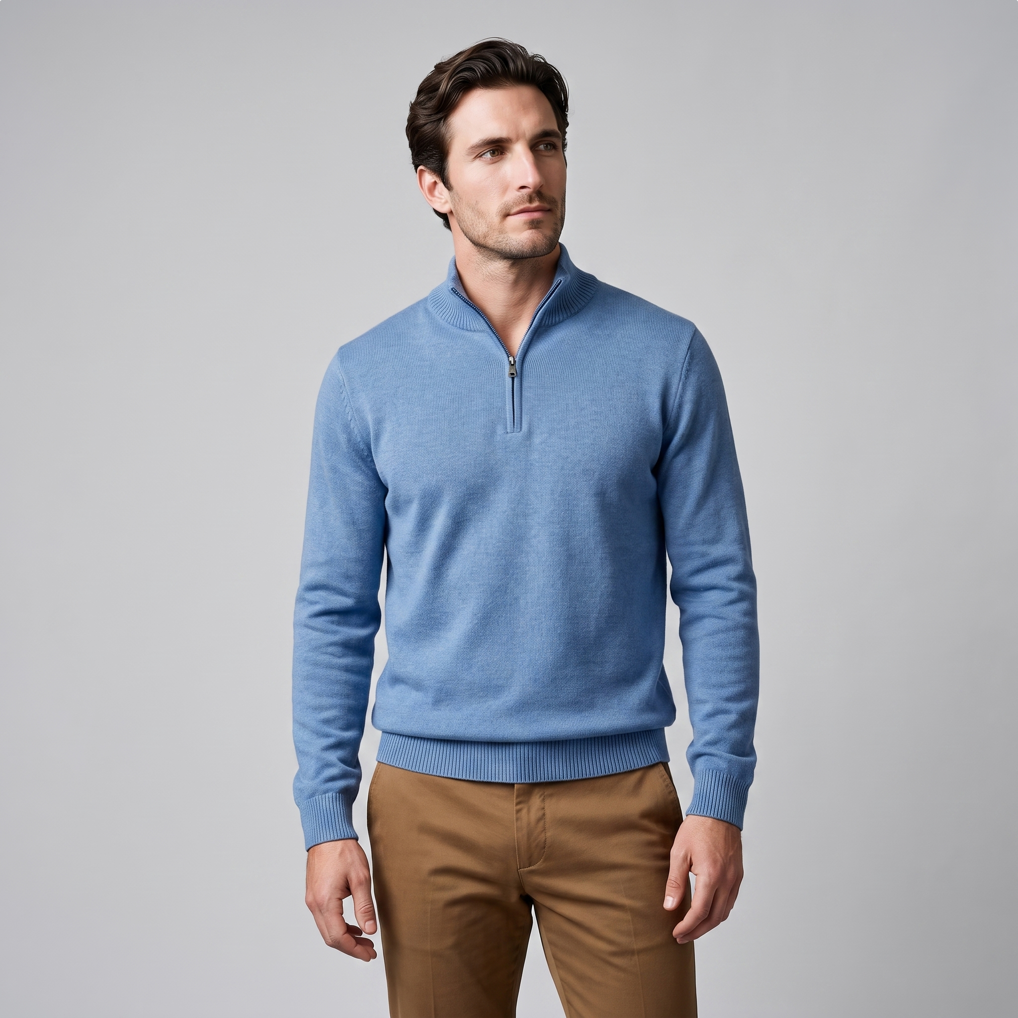 Men's Textured Quarter-Zip Sweater