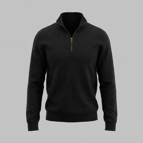 Men's Textured Quarter-Zip Sweater