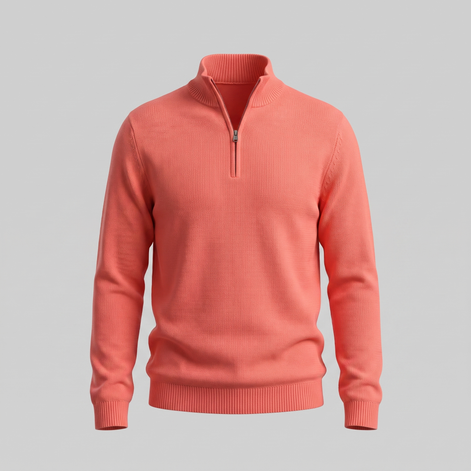 Men's Textured Quarter-Zip Sweater
