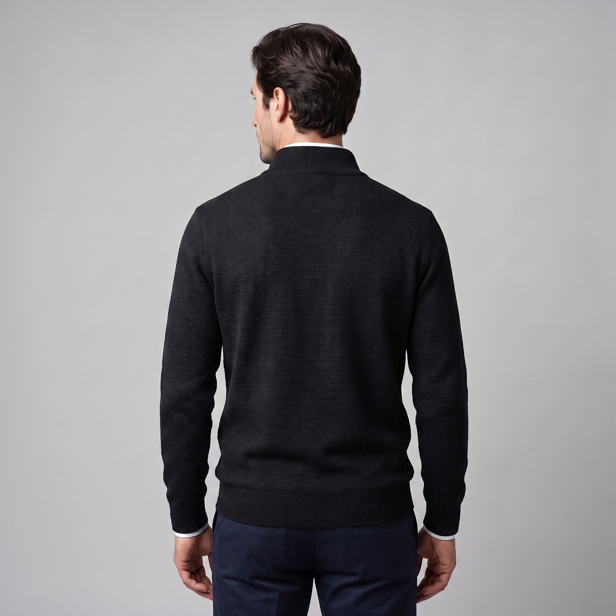 Men's Textured Quarter-Zip Sweater