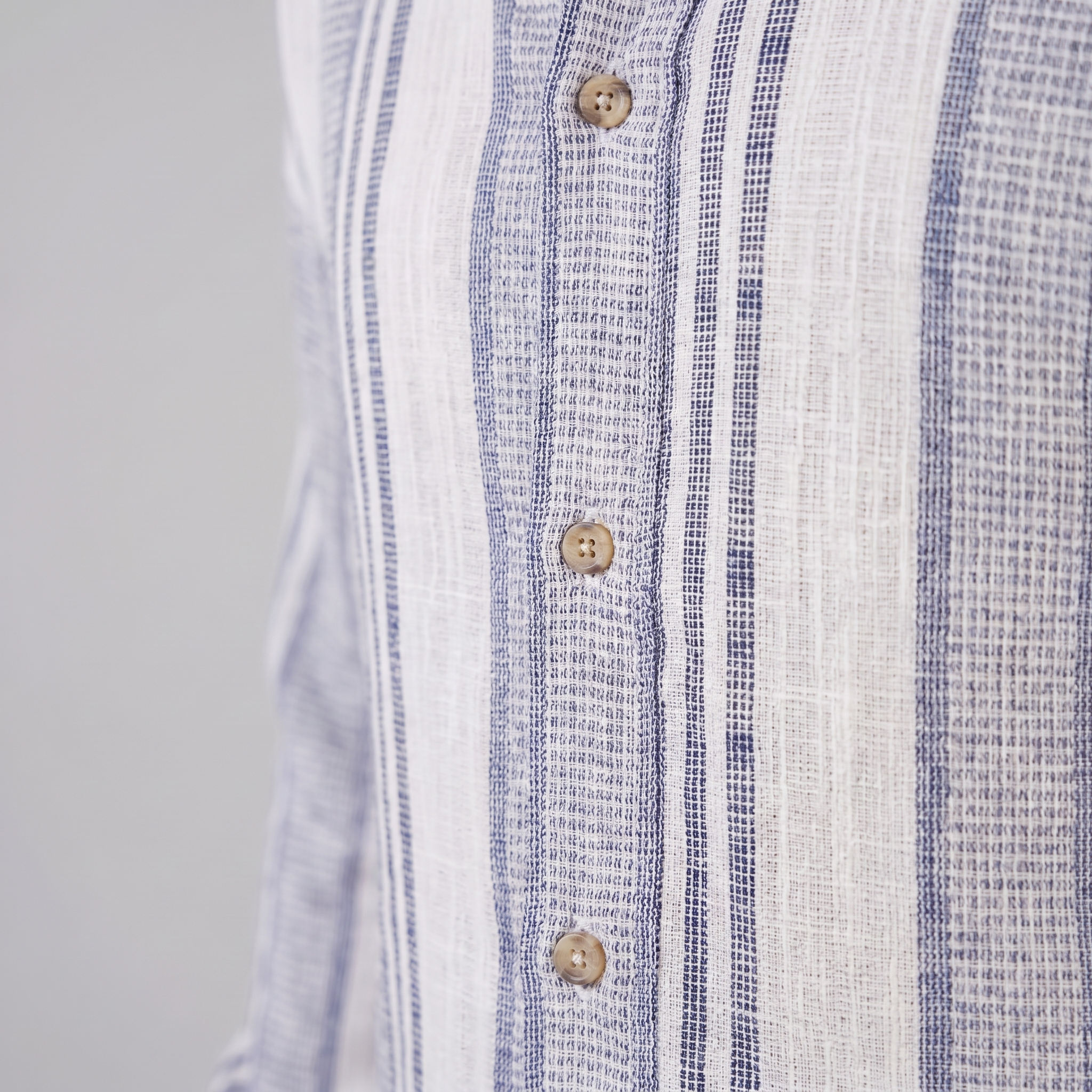 Men's Casual Textured Stripe Button-Up Shirt