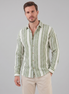 Men's Casual Textured Stripe Button-Up Shirt