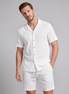 Men's Textured Stripe Short Sleeve Co-Ord Set