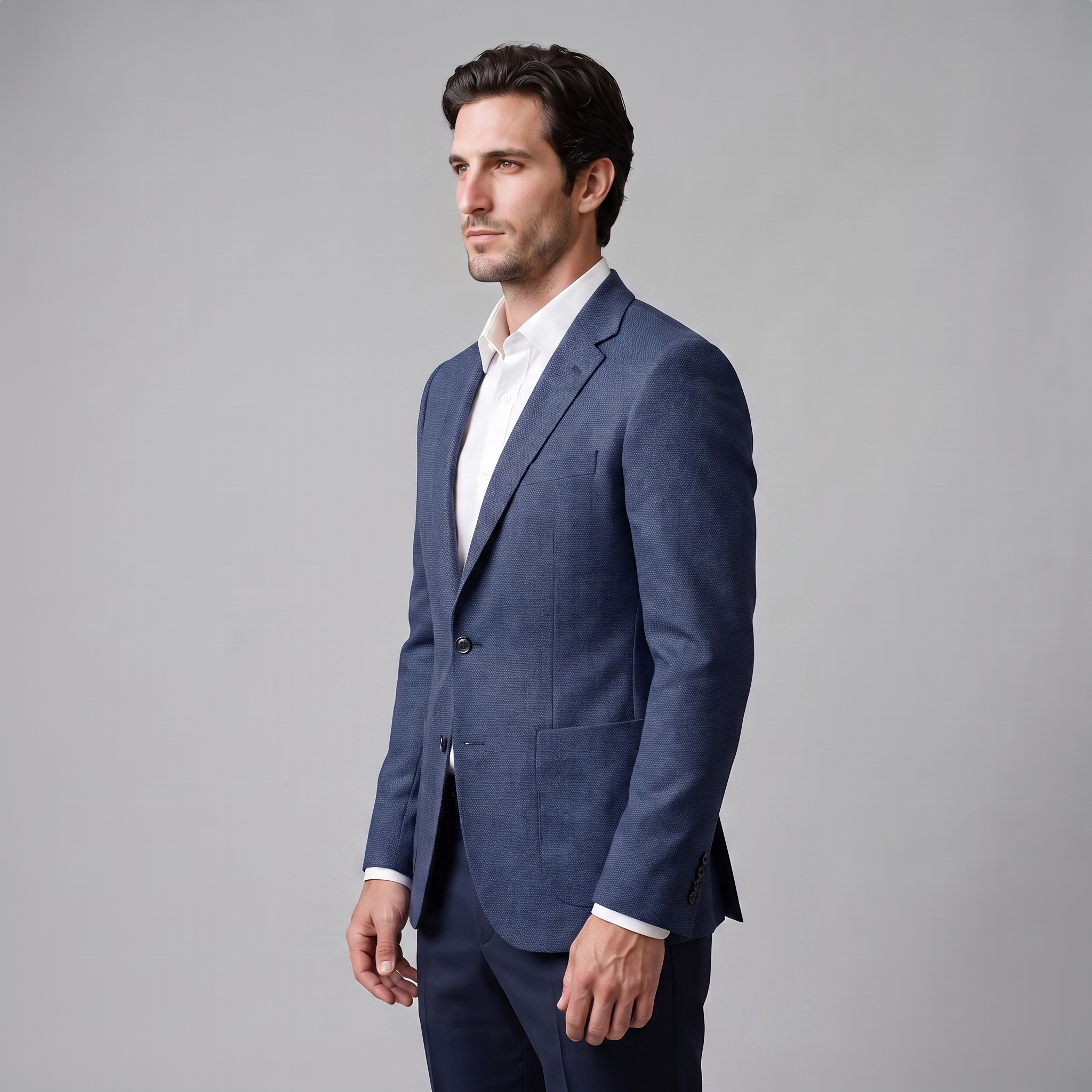 Men's Textured Two-Button Blazer