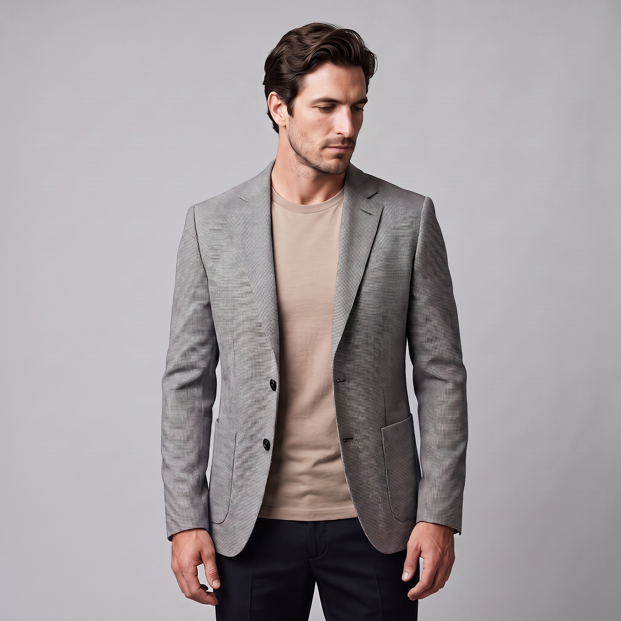 Men's Textured Two-Button Blazer