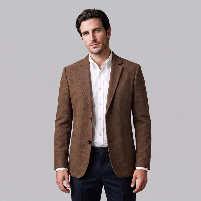 Men's Textured Two-Button Blazer