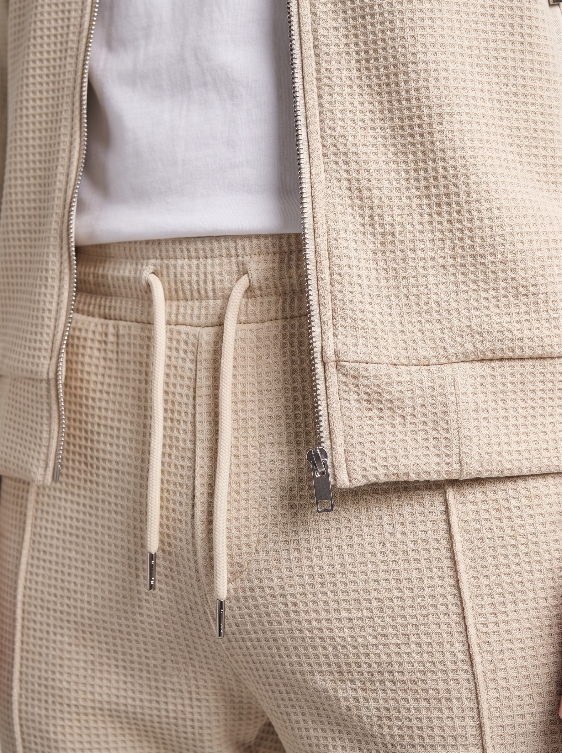 Men's Textured Zip Jacket Trouser Set