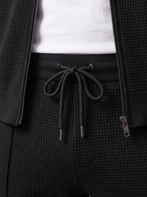 Men's Textured Zip Jacket Trouser Set