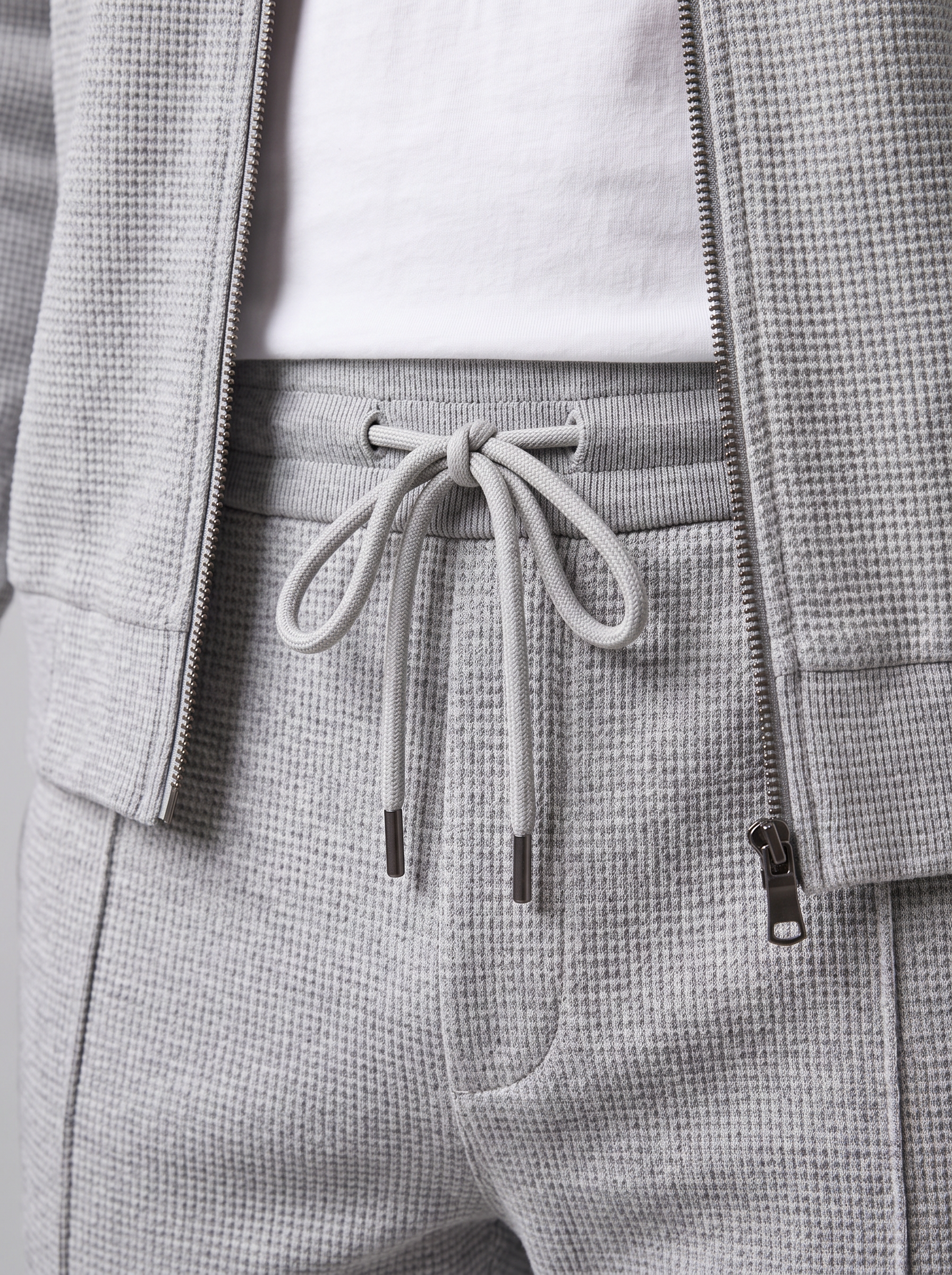 Men's Textured Zip Jacket Trouser Set