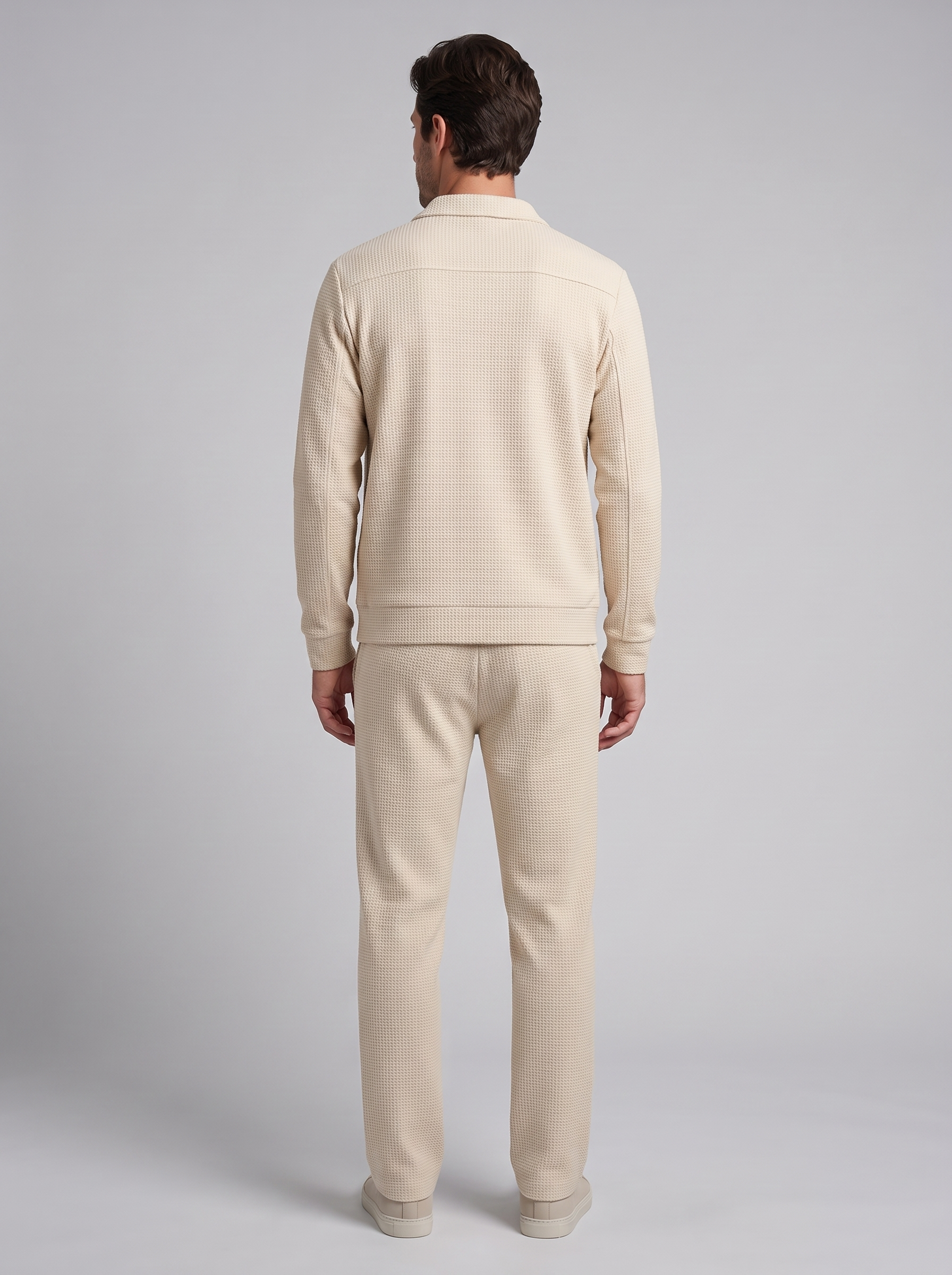 Men's Textured Zip Jacket Trouser Set