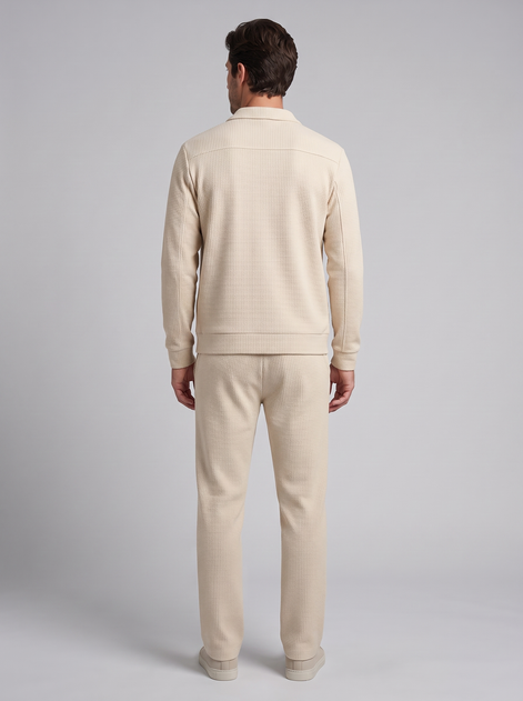 Men's Textured Zip Jacket Trouser Set