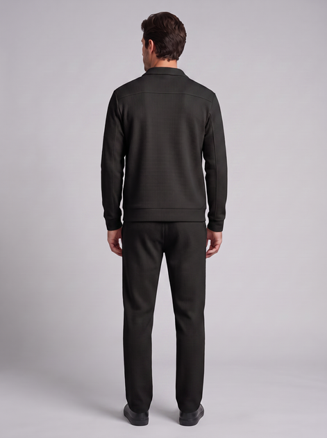Men's Textured Zip Jacket Trouser Set
