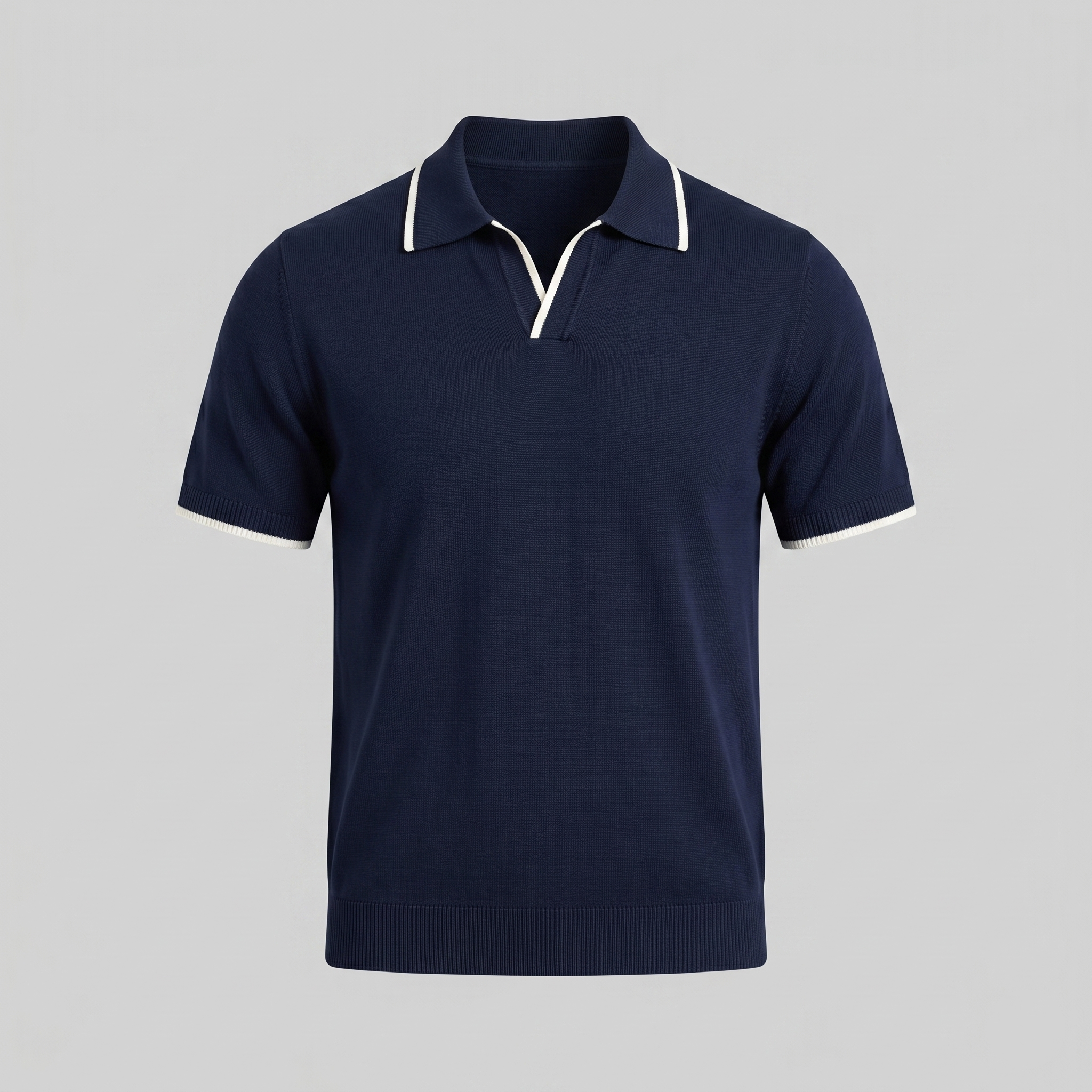 Men's Tipped Open-Collar Knit Polo