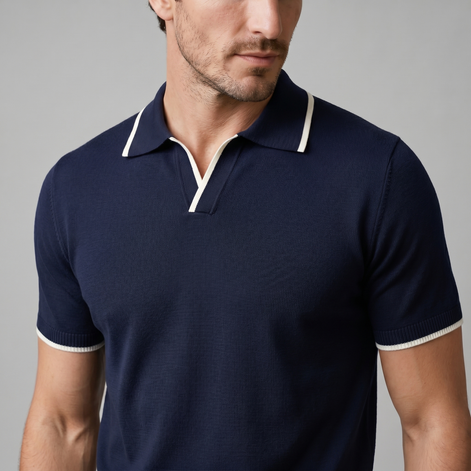 Men's Tipped Open-Collar Knit Polo