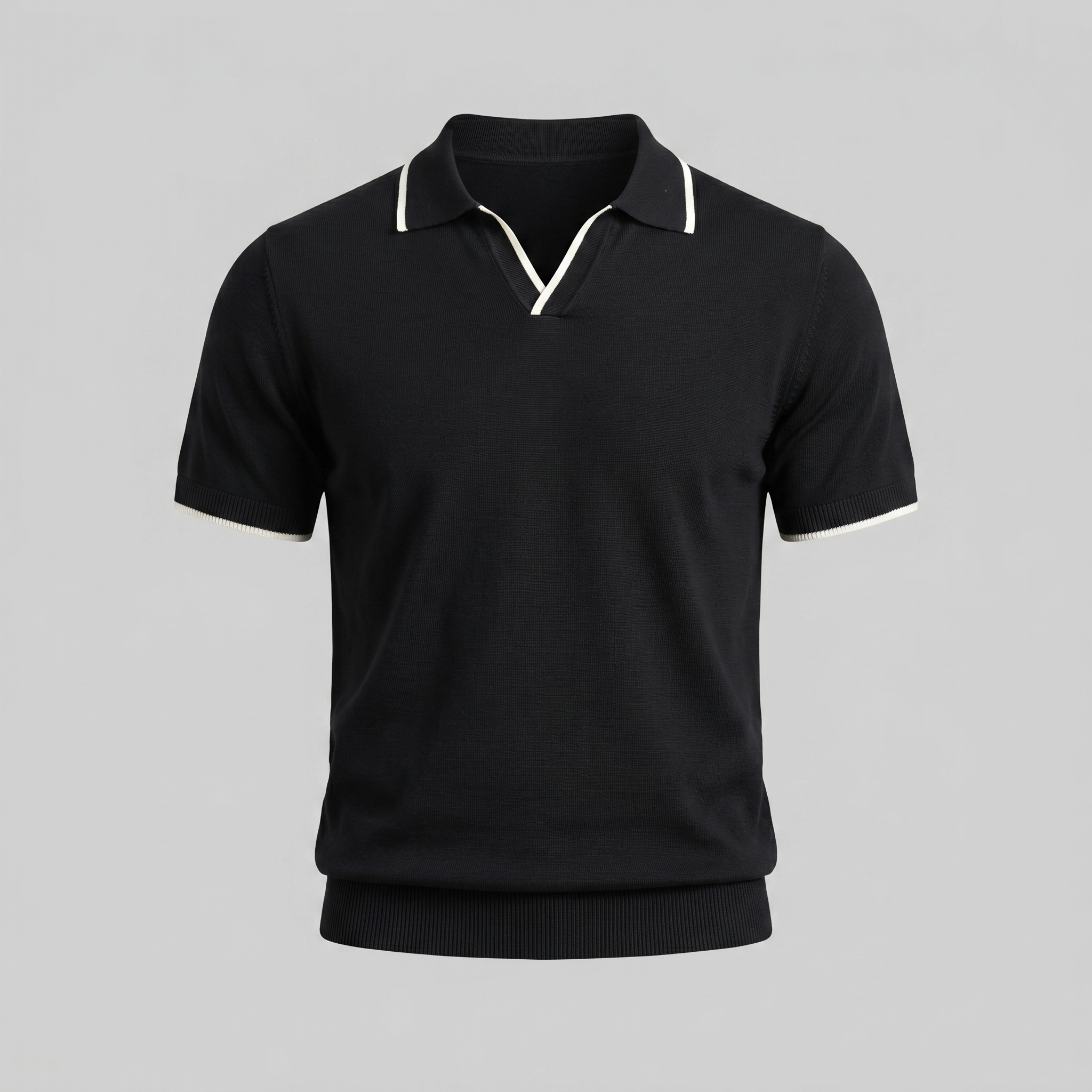 Men's Tipped Open-Collar Knit Polo