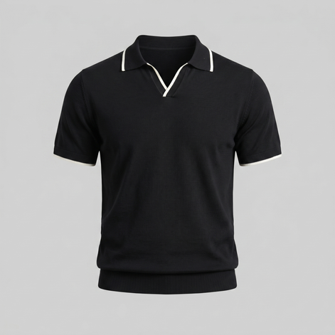 Men's Tipped Open-Collar Knit Polo