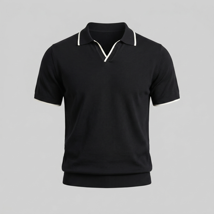 Men's Tipped Open-Collar Knit Polo