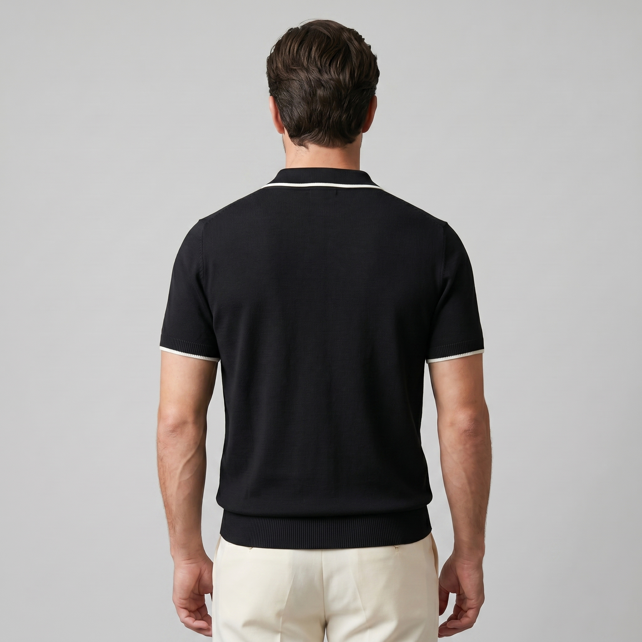 Men's Tipped Open-Collar Knit Polo