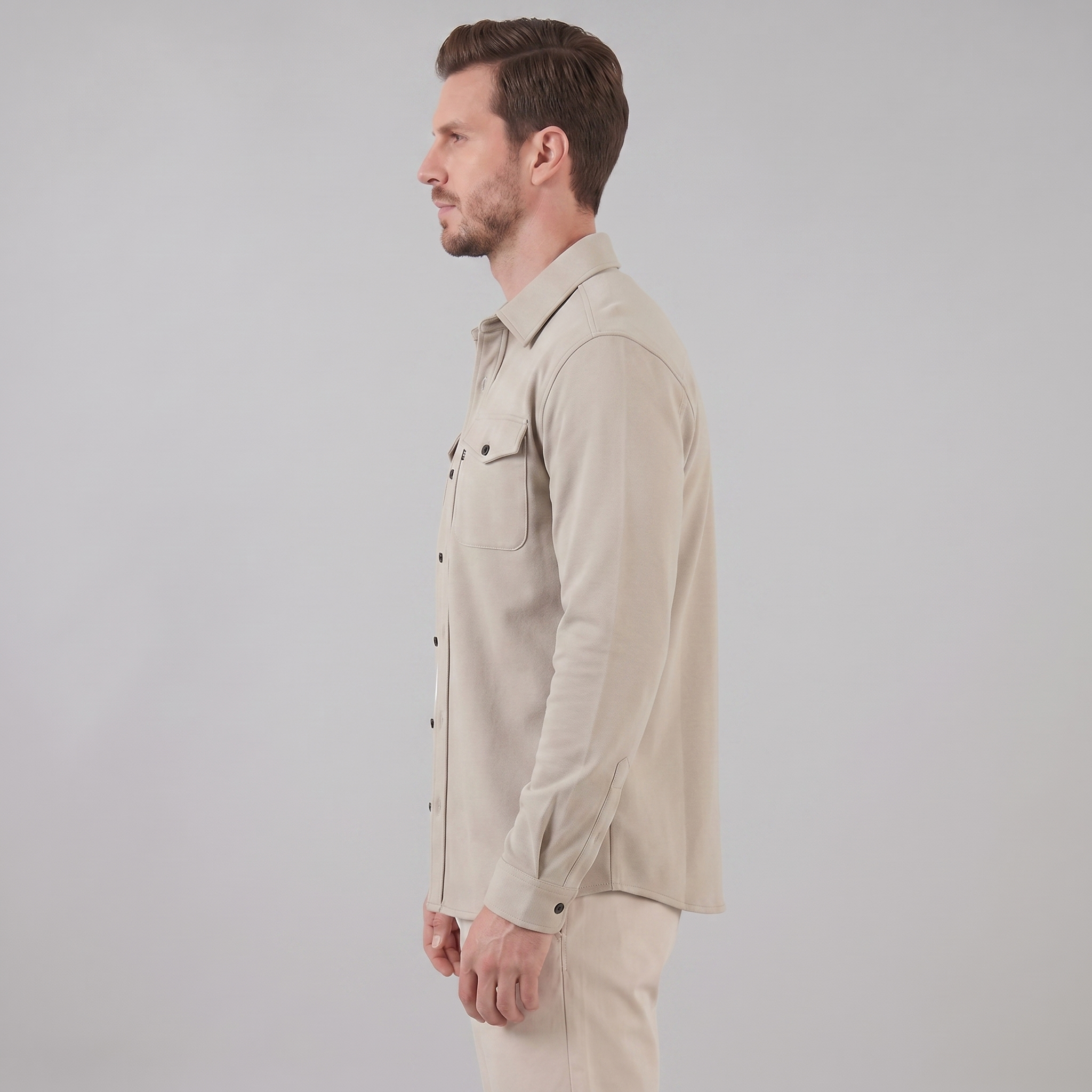Men's Twin-Pocket Overshirt Slim Fit