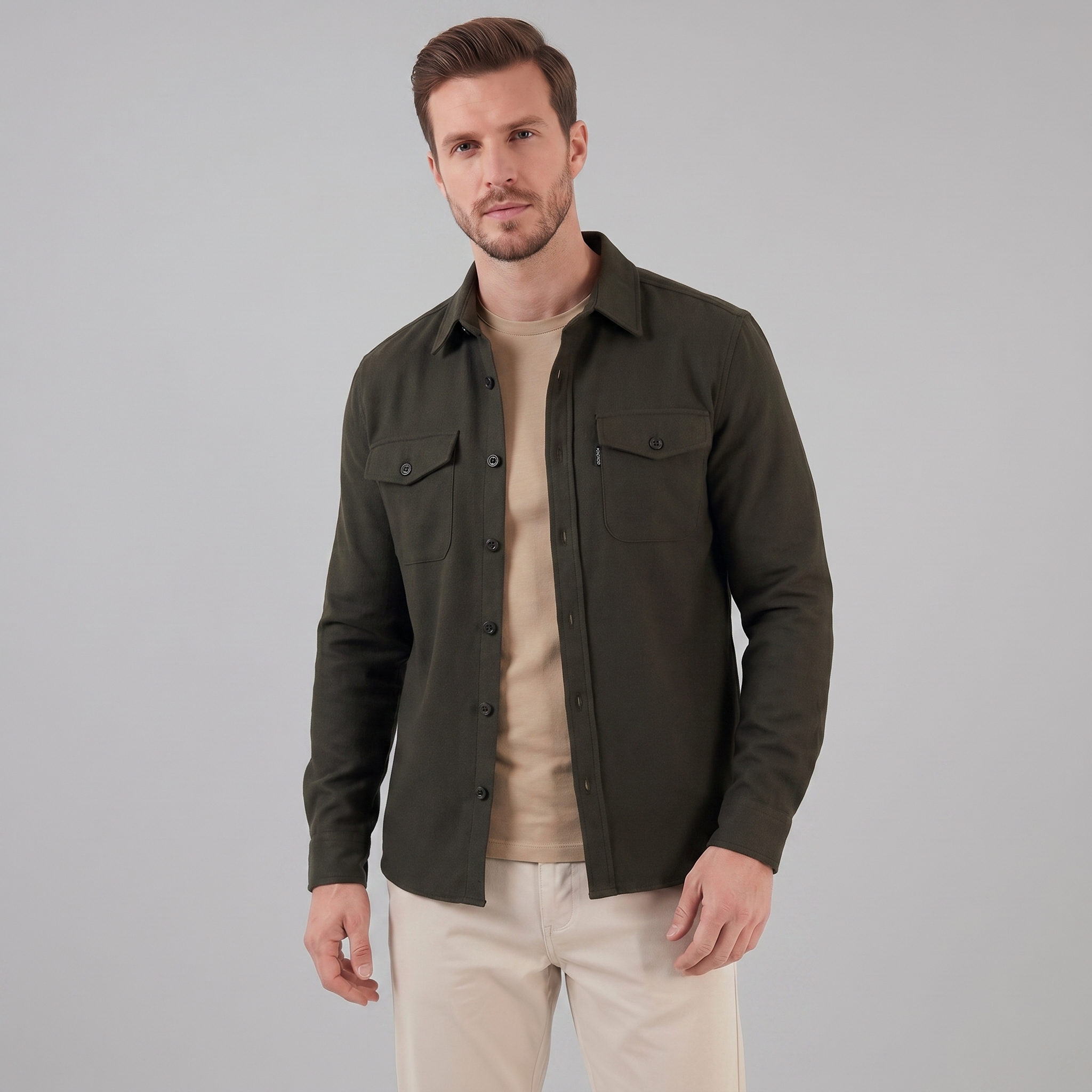Men's Twin-Pocket Overshirt Slim Fit