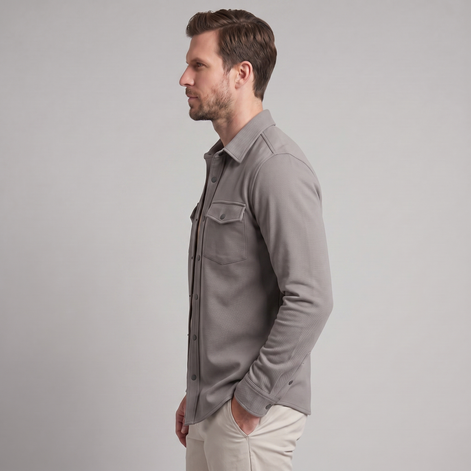 Men's Twin-Pocket Overshirt Slim Fit