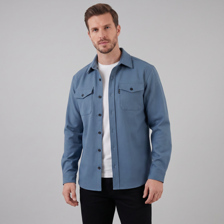 Men's Twin-Pocket Overshirt Slim Fit