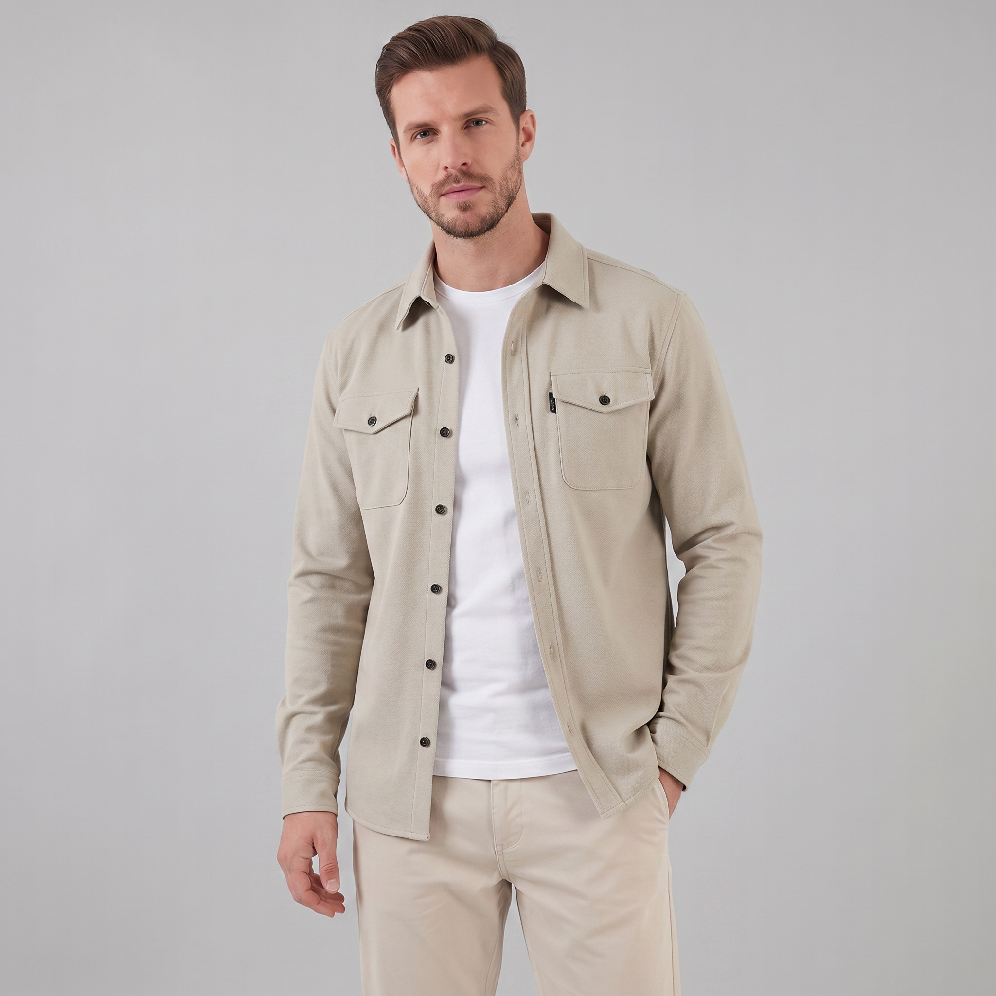 Men's Twin-Pocket Overshirt Slim Fit