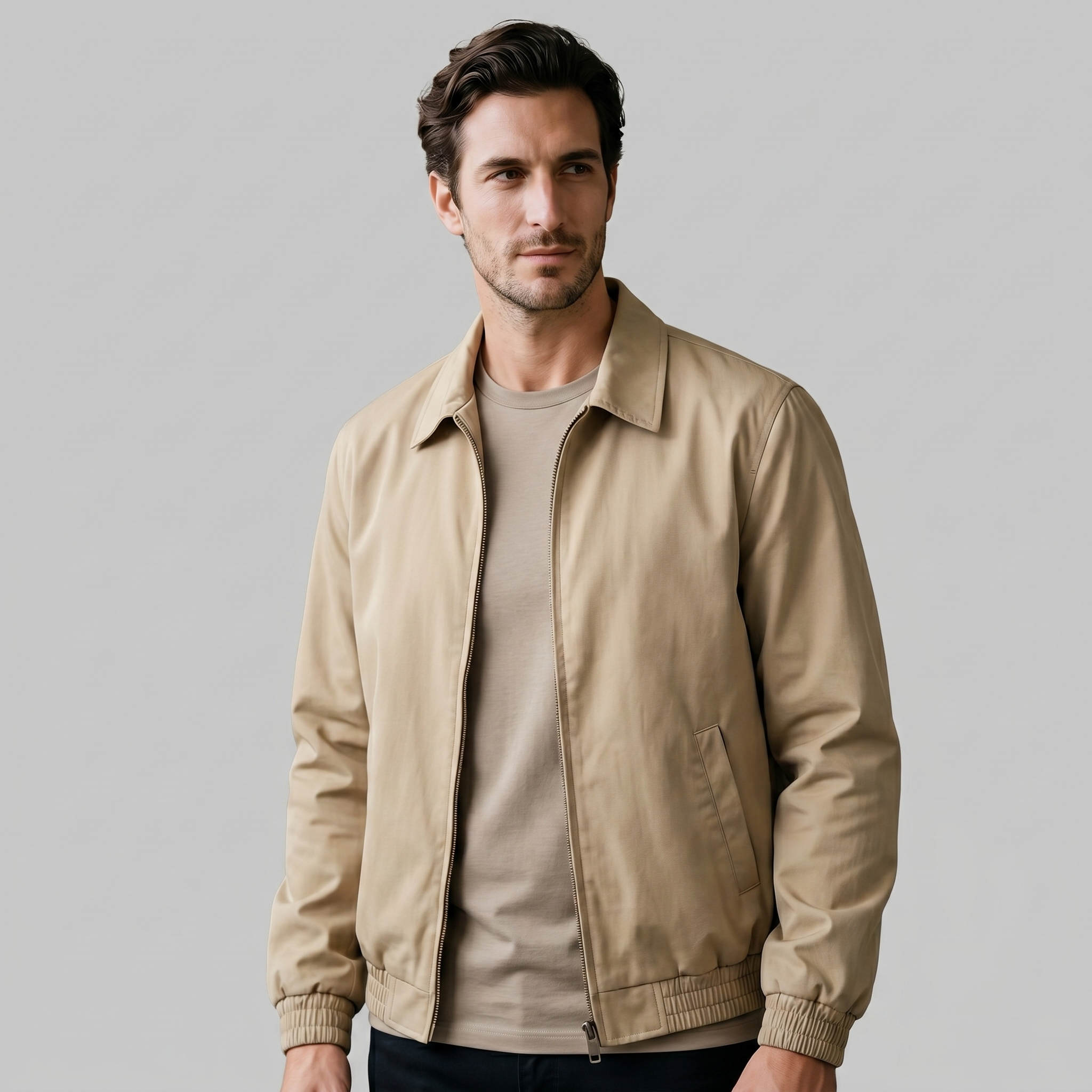 Men's Urban Casual Jacket with Zipper Details