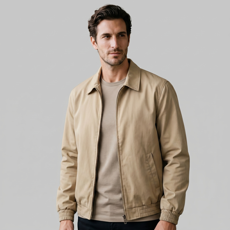 Men's Urban Casual Jacket with Zipper Details