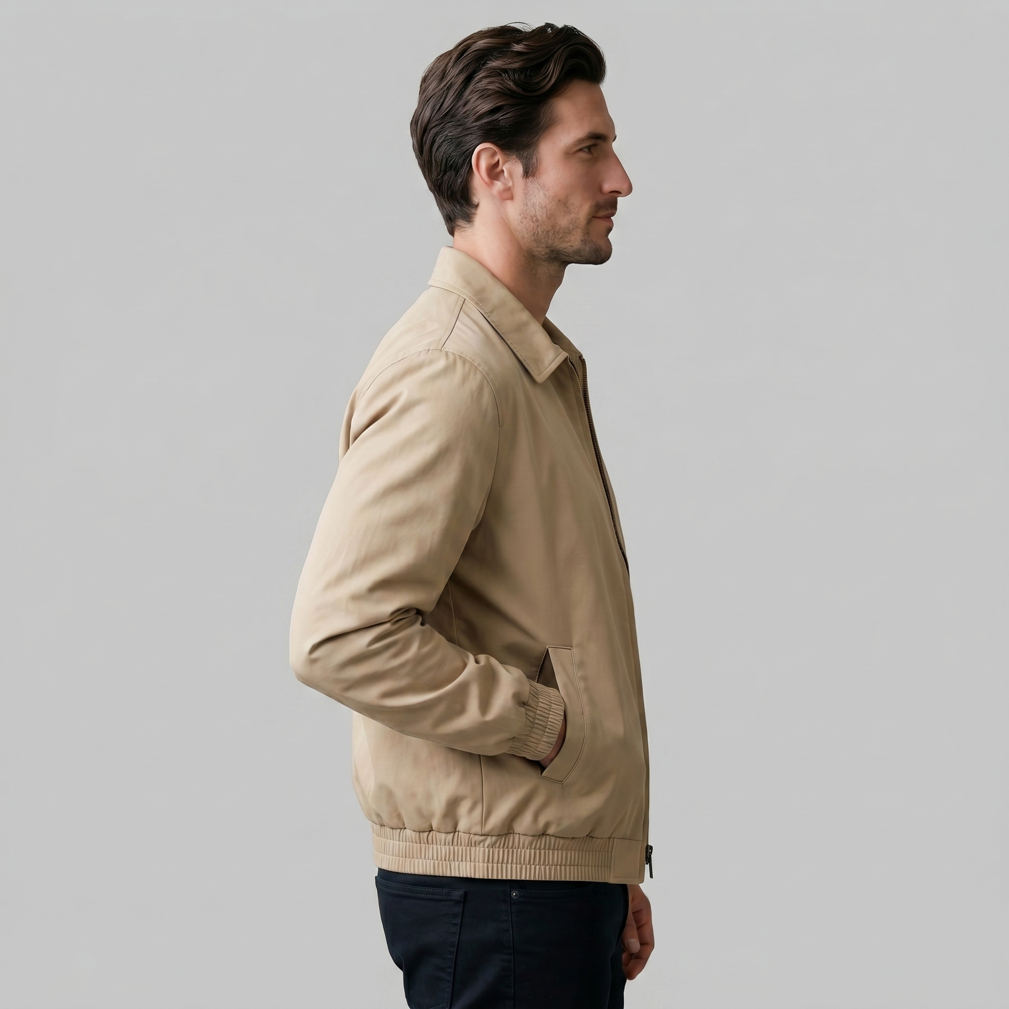 Men's Urban Casual Jacket with Zipper Details