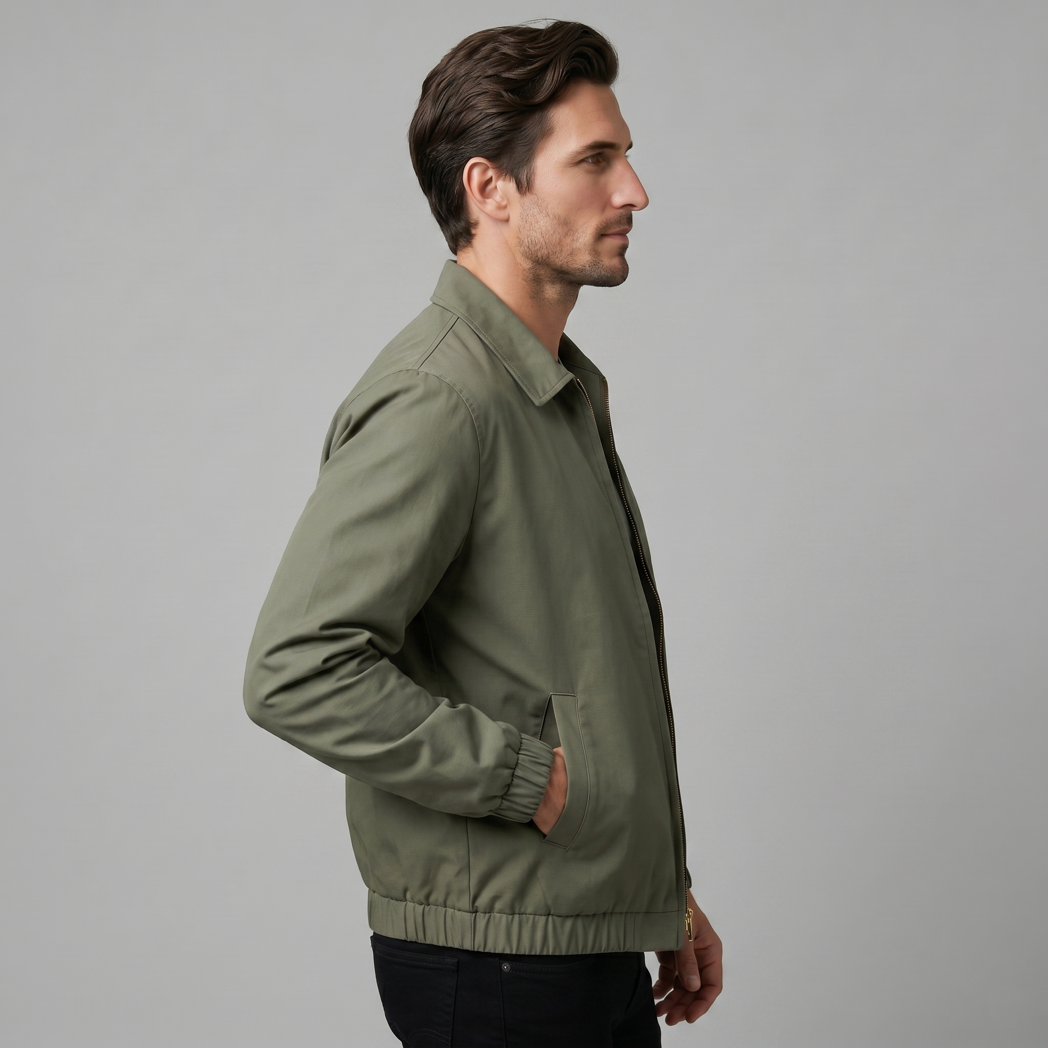 Men's Urban Casual Jacket with Zipper Details