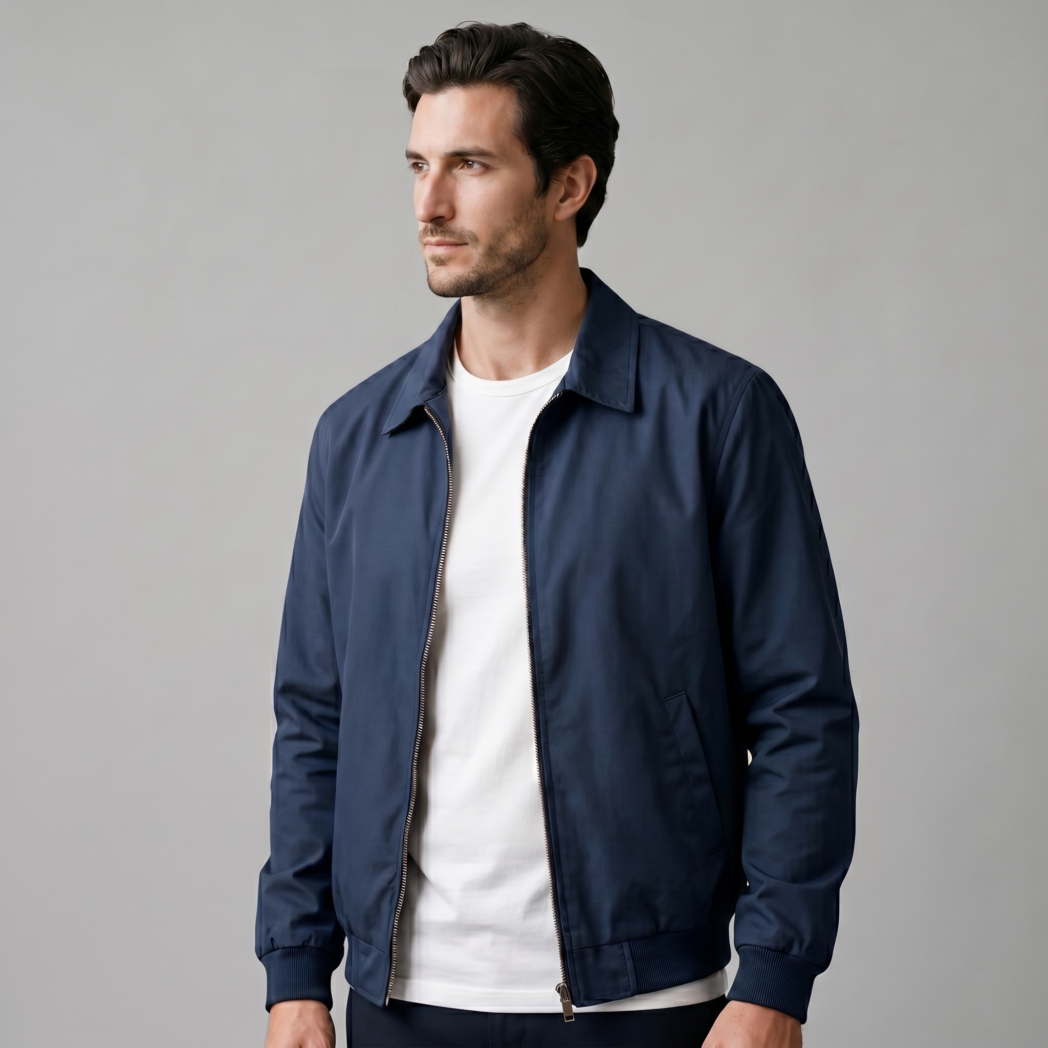 Men's Urban Casual Jacket with Zipper Details