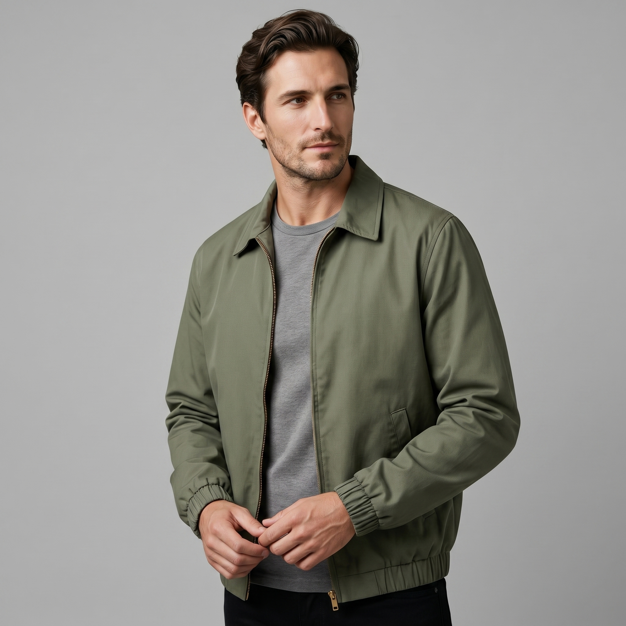 Men's Urban Casual Jacket with Zipper Details
