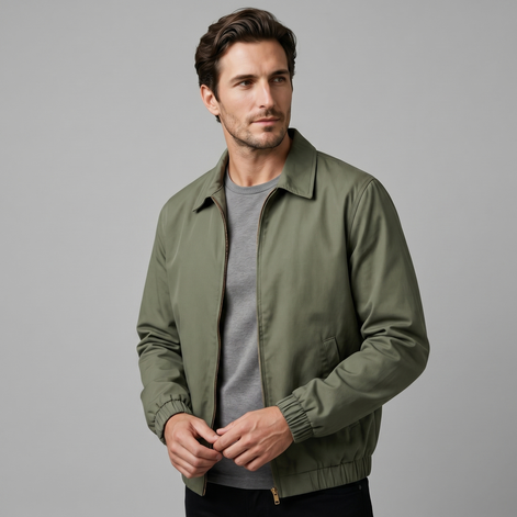 Men's Urban Casual Jacket with Zipper Details