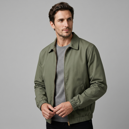 Men's Urban Casual Jacket with Zipper Details