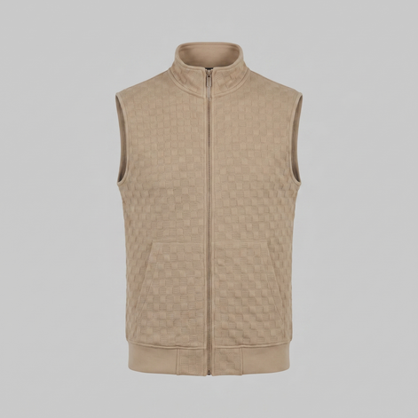 Men's Utility Zip Vest with Stand-Up Collar