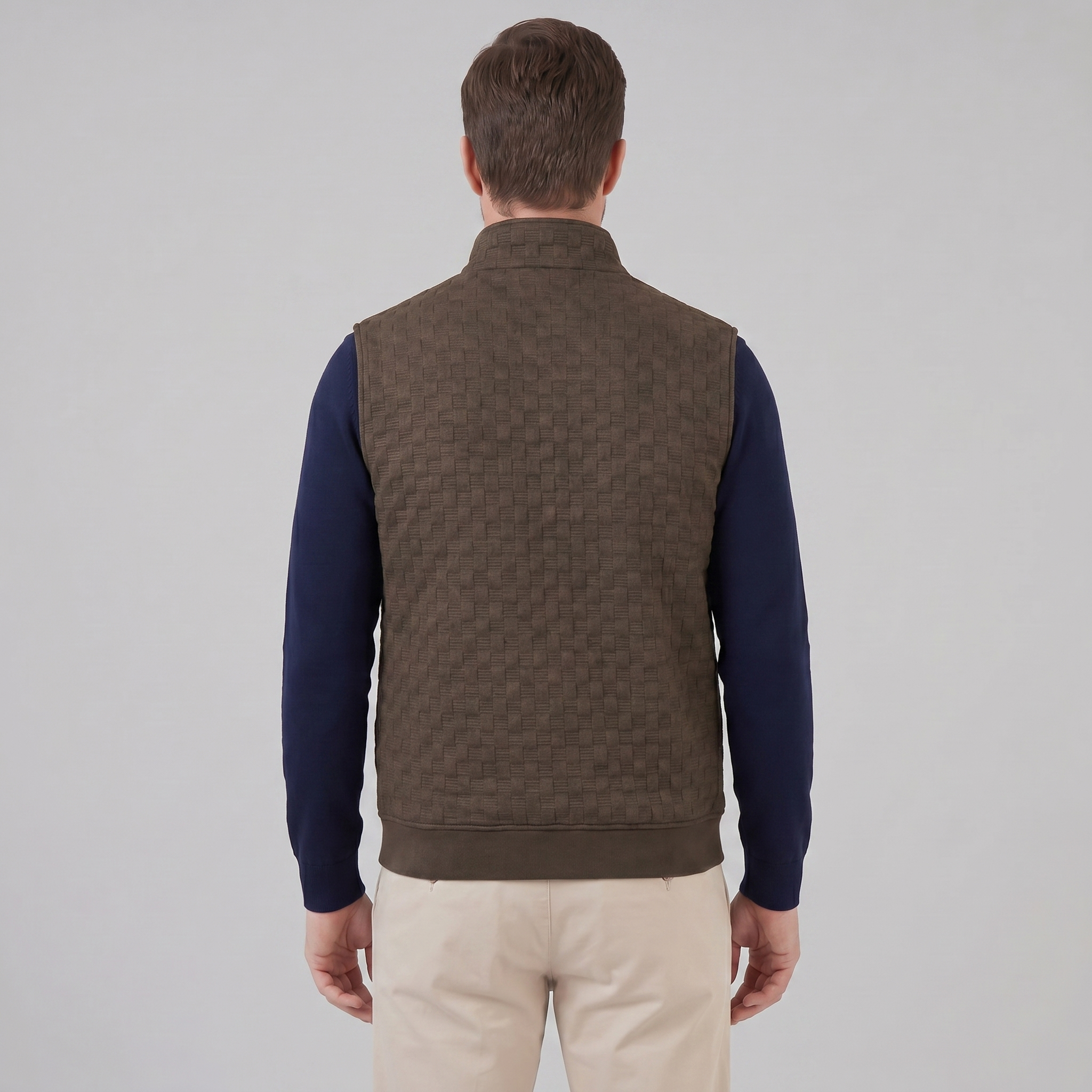 Men's Utility Zip Vest with Stand-Up Collar