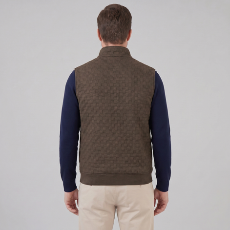 Men's Utility Zip Vest with Stand-Up Collar