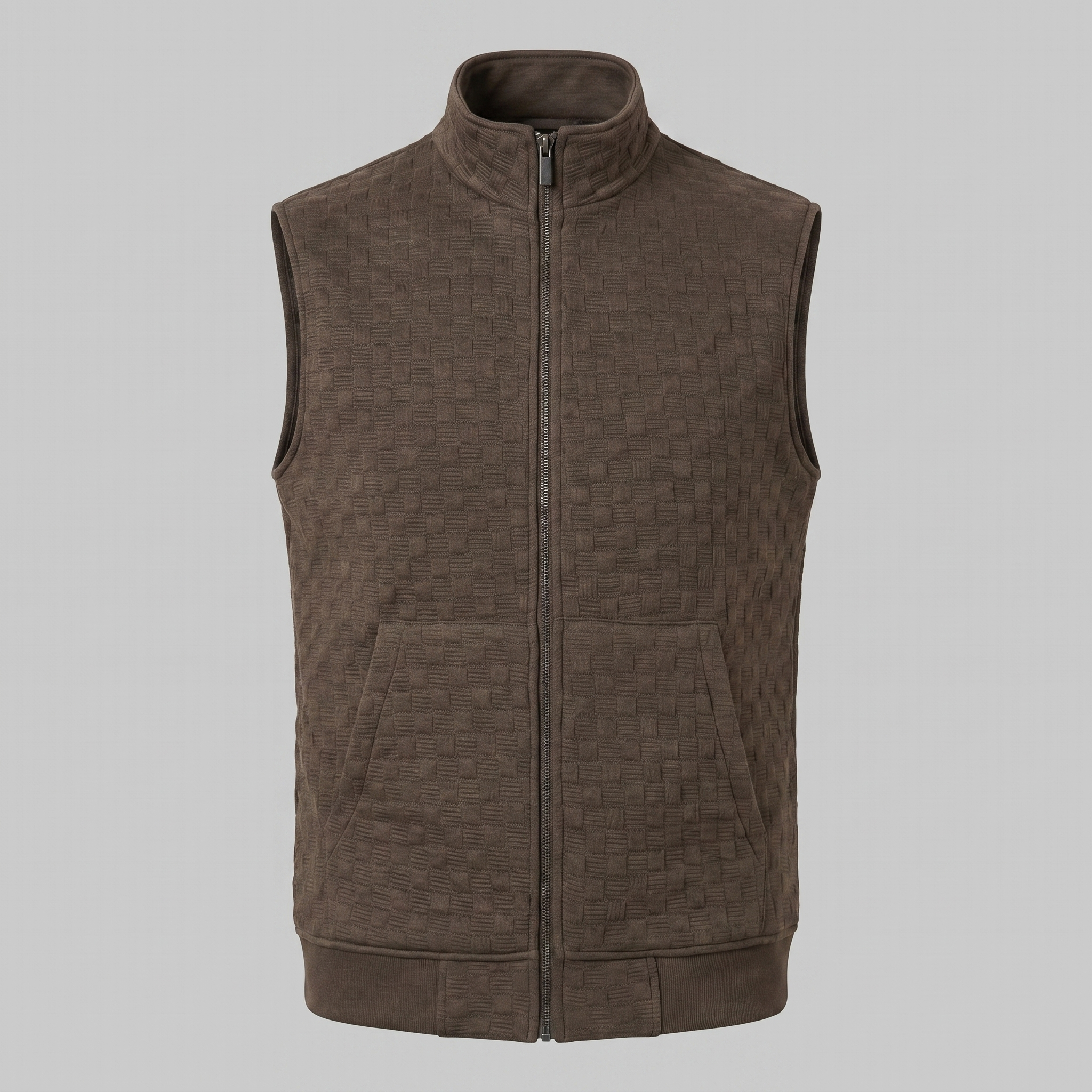Men's Utility Zip Vest with Stand-Up Collar