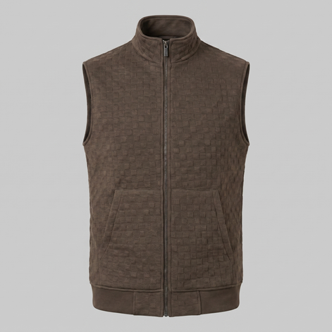 Men's Utility Zip Vest with Stand-Up Collar