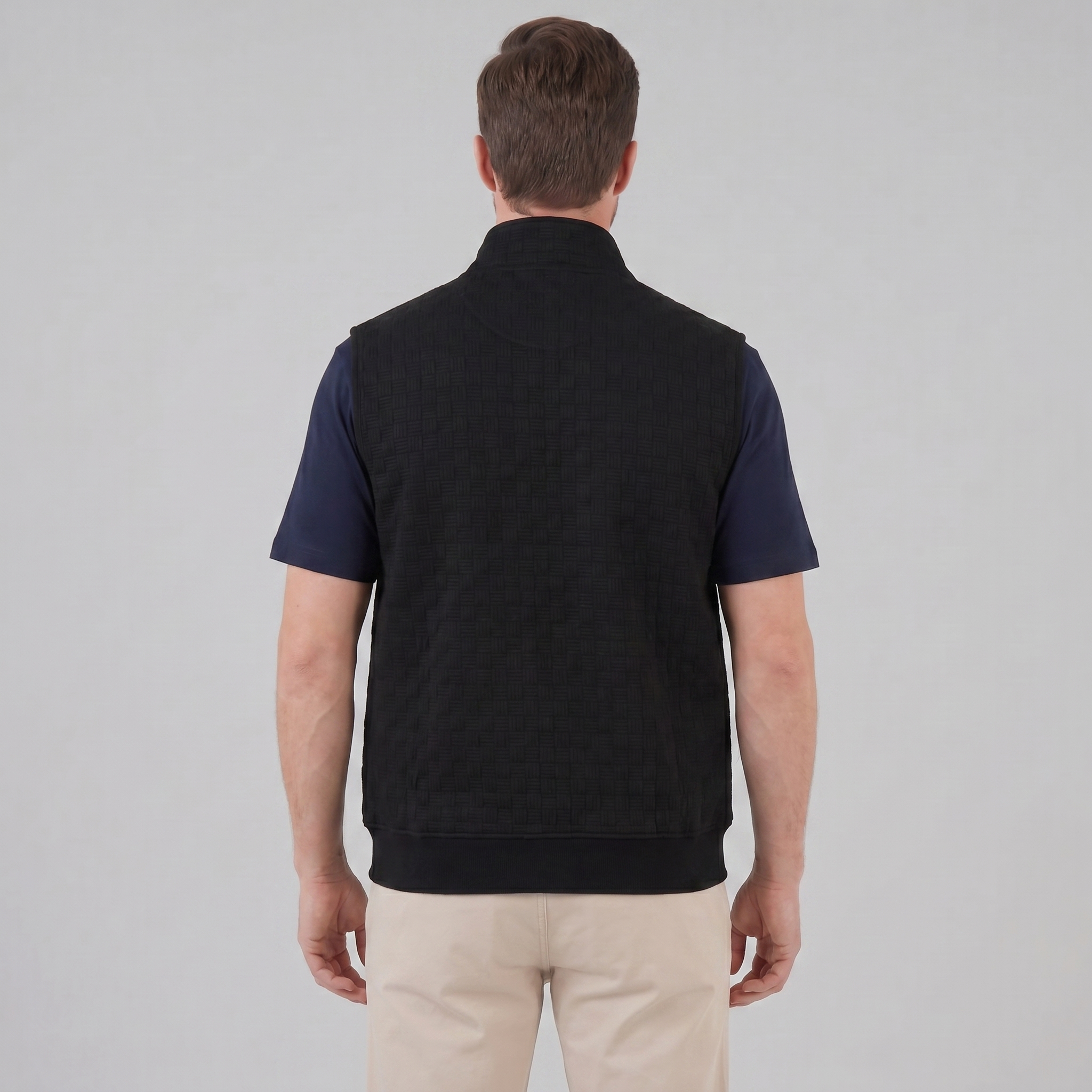 Men's Utility Zip Vest with Stand-Up Collar