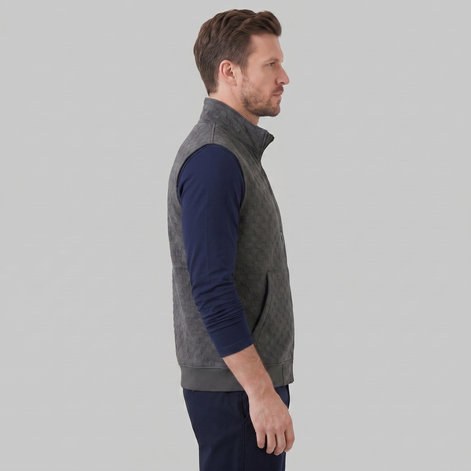 Men's Utility Zip Vest with Stand-Up Collar
