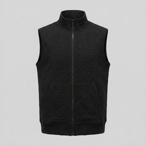 Men's Utility Zip Vest with Stand-Up Collar