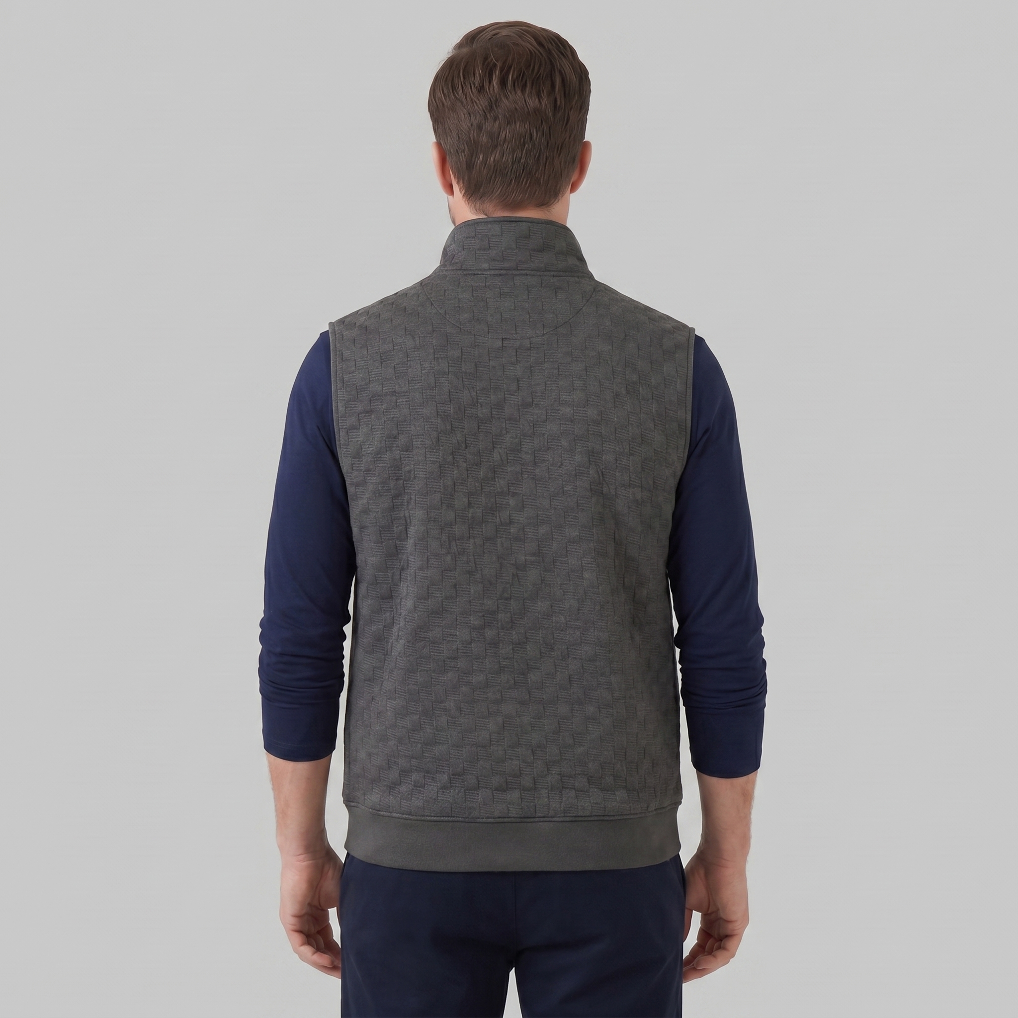 Men's Utility Zip Vest with Stand-Up Collar