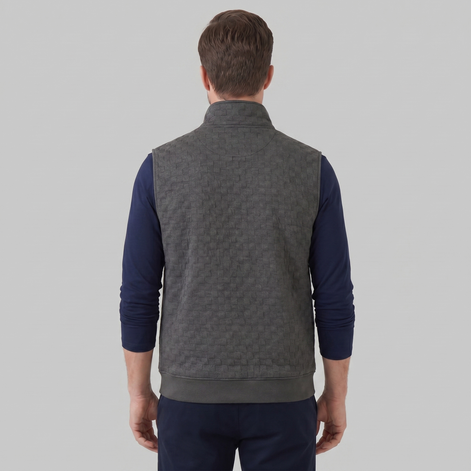 Men's Utility Zip Vest with Stand-Up Collar