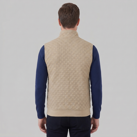 Men's Utility Zip Vest with Stand-Up Collar